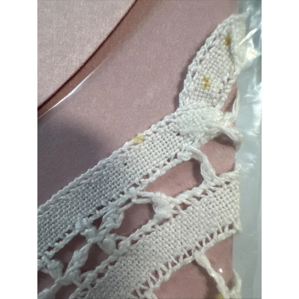 VTG Cotton Battenberg Lace Inset applique patch 90s‎ apparel